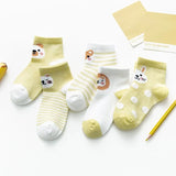 5 Pairs/lot 1 to 12 Yrs Cotton Children's Socks Stereo Animals Summer Thin Kids' Mesh Socks Cute Girls Boys