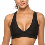 Women Push Up Fitness Tank Tops Deep V-neck Backless Breathable Bra Workout Underwear