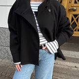 Fongt Women's Clothing Explosion Fashion Casual Collar Buckle Short Loose