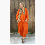 Fongt Explosion Of Women's Summer Pocket V-Neck 2 Sets Of Solid Color Loose Women's Clothing
