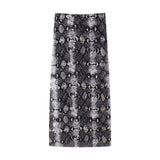 Fongt Summer New Breast-Wear Women's Fashion Animal Print Leopard Pattern Net Skirt Suit