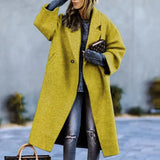 Women's Thick Warm Wool Blends French Style Elegant Long Coats Jackets Overcoats Female Oversized Women Winter