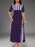 Fongt Large Number Of 2025 New Dress Burst Round Collar Bump Color Sleeve Irregular Long Dress