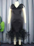 Fongt New V-Neck Sleeveless Bow Dress Designer Mesh Dress Dresses Dresses