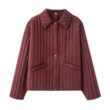 Fongt 2025 New Women's Casual Heart-Shaped Buckle Cotton Jacket Jacket
