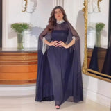 Fongt Middle East Summer New Chiffon Sequins Splicing Half High Collar Casual Women's Big Skirt Women-Outfit