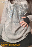 Women Gothic T-shirts Vintage Tops Fall Winter y2k Clothes 2023 Long Sleeve Casual Tops Punk Style Girl Tops