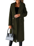 Fongt Women's Spring 2025 Coat Hair, Coat Solid Long Sleeve Double Buckle Bag Temperament Elegant