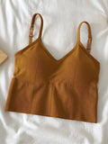 Women Tops Sexy Solid Crop Top Women Tank Tops Sleeveless Slim Camis With Bra Basic Underwear Tops-Outfit