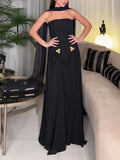 Fongt Simple Dress Women 2025 Summer New Solid Color Tector Float Design With A Sense Of Body Design Long Dress