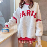 Sweatshirt O-Neck Letter Embroidery winter thick