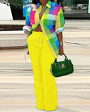New Women's Fashion And Leisure Printed Long-Sleeved Trousers Suit-Outfit