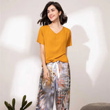 Cartoon Crane Printed Ladies Pajamas