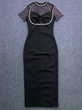 Temperament Famous Wind Dress Woman 2025 Summer New Fashion Drill Splicing High-End Slim Slimming