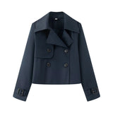 Fongt Women's 2025 New Double-Dbutled Short Wind Coat