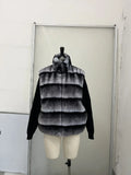 Fongt Autumn And Winter New Women's Loose Long Sleeve Splicing Colliding Color Thick Fur Coat Women