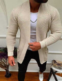 Fongt Men's Fashion Men's Casual Long Sleeve Lapel Knit Sweater Men's