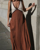 Fashion V-Neck Sleeveless Copper-Amino Dress New Spring And Summer