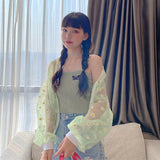 New Korean Style Loose Flower Printed Thin Jacket Sunscreen Women Long Sleeve Casual Sunscreen Jacket Veste