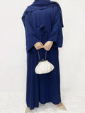 Fongt Robe Skirt Coat Women's Explosive Middle East Turkey Solid Color Big-Size Cardigan 2 Sets