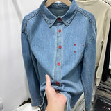 Fongt Embroidered Cowboy Shirt 2025 Spring/Winter Mid-Autumn Relaxed Casual Design New Hundred Shirt Coat