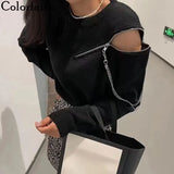 2021 New Autunm Winter Women Sweaters Pullovers Zipper Cutout Vintage Fashionable Knitted Elegant Wild Tops
