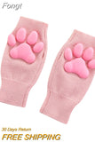 Lolita Sunscreen Arm Sleeves, 3D Simulation Silicone Cat Claw Anti-Skid Mittens Skin-Friendly Arm Cover for
