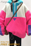 Letter Embroidered Hood Coat Lamb Wool Velvet Sweatshirt Warm Autumn and Winter Cap Jacket Student Loose