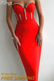 2023 New Women'S Fashion Bead Chain Crystal Design Long Dress Sexy Sleeveless Backless Celebrity Party Bandage