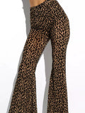 Fongt Women's Explosive Sexy Mesh Yarn Velvet High-Rise Legs Long Micro-Rac Casual Trousers