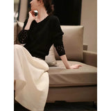 Fongt Hook Velvet Sweater Autumn And Winter New Thin Leisure Loose V Collar Long-Sleeved Knitted Sweater Woman