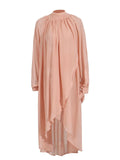 Fongt Women's Chiffon Dress 2025 Autumn Dress With Long Sleeves And Leafs Relaxing Long Dresses