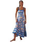 Fongt Southeast Asia New Small Flower Wave Sling Skirt High-End Temperament A-Line Dress-88166-Outfit