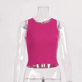 Fongt Vest Women 2025 Summer Solid Color Repair Thread Inside The Top Wearing Short Y2K Vest