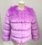 Fongt Fever Imitation Fox Fur Coat Women's Short-Sleeved Fur Coat