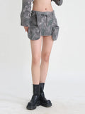 Fongt Spring 2024 New High-Waisted Waist Pocket Zip A-Line Skirt-Outfit