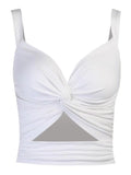 Twisted Cutout Crop Tank Top-Outfit