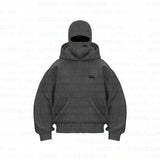 Fongt Double Hat Unique Design Hooded Hooded Jacket Autumn And Winter New Men's And Women's Same Loose Y2K Jacket