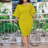 Office Lady Bodycon Dress African Dresses For Women Outfits Dashiki Ankara Clothes Evening Party Long Sleeve Robe Femme