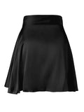 Satin Lace Up Mini Skirt-Outfit