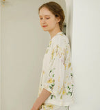 Prining V-neck Short Sleeve Pajamas