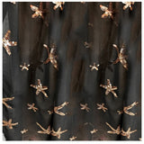 Fongt New Multi-Colored Half-High Collar Glide Open Lantern Sleeve Sleeve Chiffon Dress Chiffon