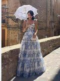 Women's Wear New Style Spring And Summer Shoulder Fashion Eugen Gauze Long Temperament Evening Dress Woman-Outfit
