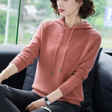 Knitted Hooded Sweaters For Women Classic Malhas Pullover Oversized Spring Fall Casual Knitwear Tops Sueter Sweatshirt