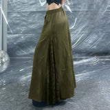 Fongt Retro Lace Splicing High-Waisted Slim-Skin Dress Woman 2025 Summer Babes INS New A Skirt