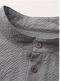 Fongt Men's Fashion Stand-Down Casual Long-Sleeved Shirt