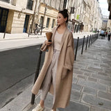 Women Winter Trench CoatElegant Coats Loose knit Cardigan Woolen Sweater Oversized Extra Soft