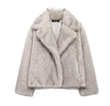 Fongt Women's INS Explosion Artificial Fur Effect Coat