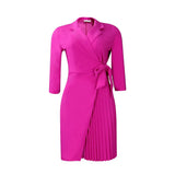 Fongt Large-Size Women's Dress 2025 New Fashion Suit Collar Fashion Strap To Close The Waist Pressure Folded African Dress
