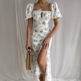 Fongt Women's French Elegant Retro Dopamine Wearing Sling Dress